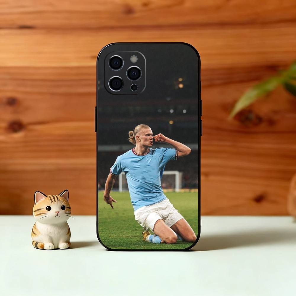 Football Star E-Erling H-Haaland Phone Case For iPhone 17, 16,15,14,13,12,11 Plus,Pro Max, Others Soft Black Cover