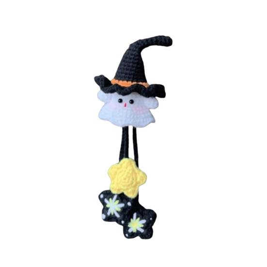 Halloween Pendant 3D Soft Plush Ghost Crochet Kit Festive Holiday Pendant Decoration Whimsical Halloween Accessories