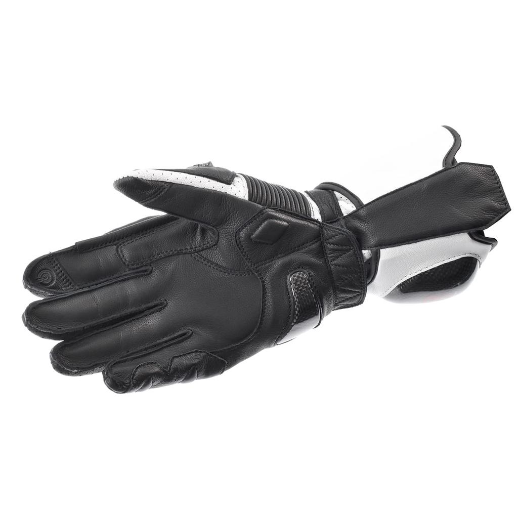 Komine Motorcycle Gloves Dial Fit Racing 3XL GK-253 Gloves, White/Black,