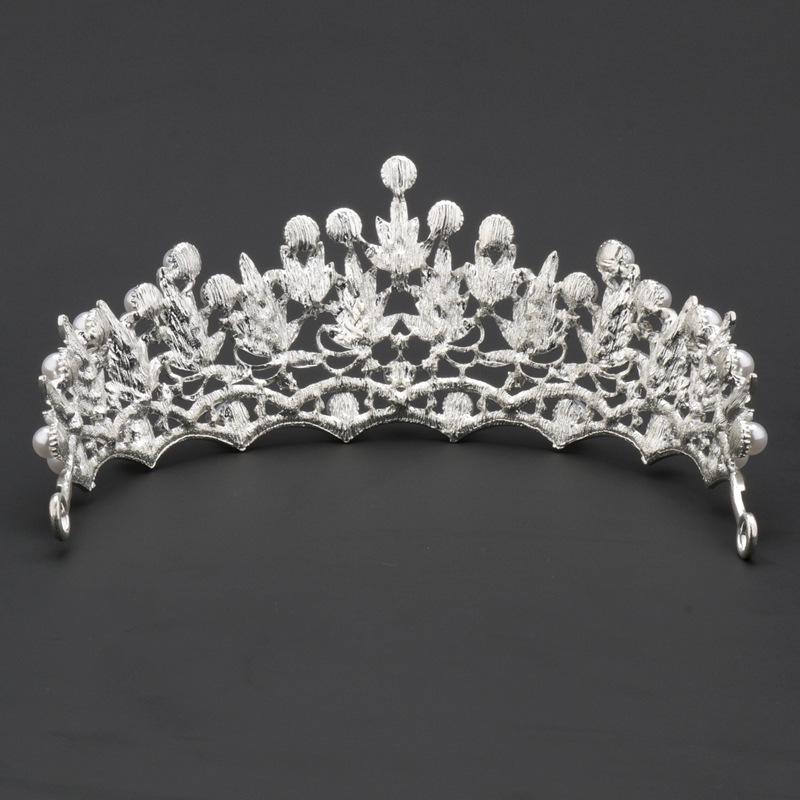 Xiao Ming Pearl & Rhinestone Bridal Crown - Korean Style Wedding Headdress Jewelry