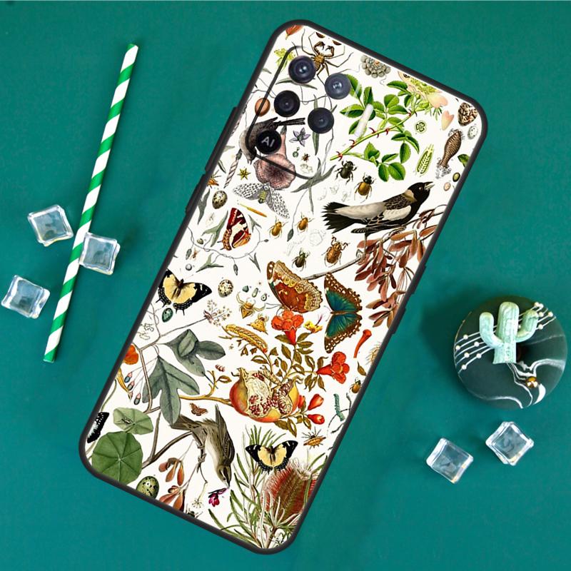 Cottagecore Frog Mushroom Moon Case For Oppo A17 A15 A40 A60 A80 A16 A76 A96 A18 A38 A58 A78 A98 A91 A57 A74 A94 A54S Cover