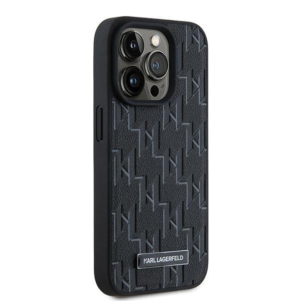 Karl Lagerfeld Klhmp15Xpkhporpk Iphone 15 Pro Max 6.7 Hardcase Czarny/Black Leather Monogram Metal Logo Magsafe