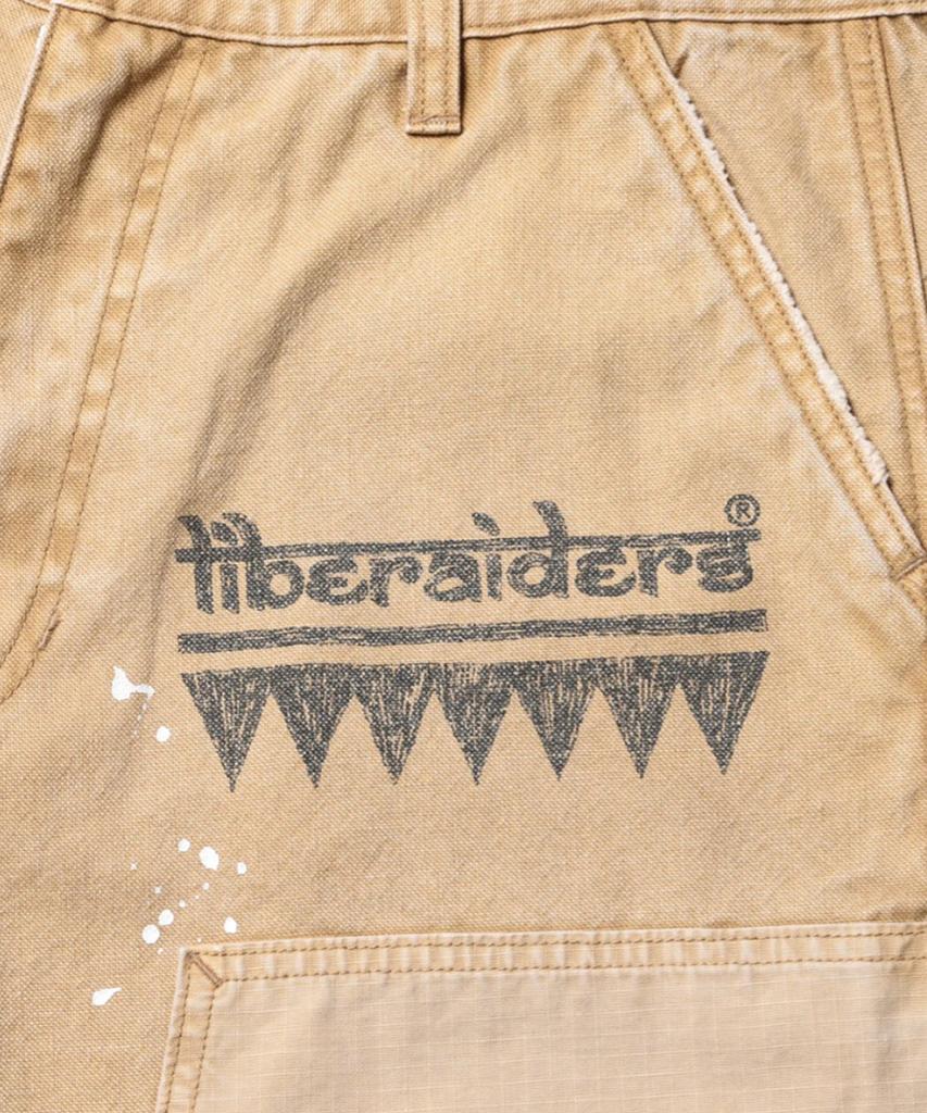 Chanseukeulloding Handwriting Canvas Work Shorts - Beige