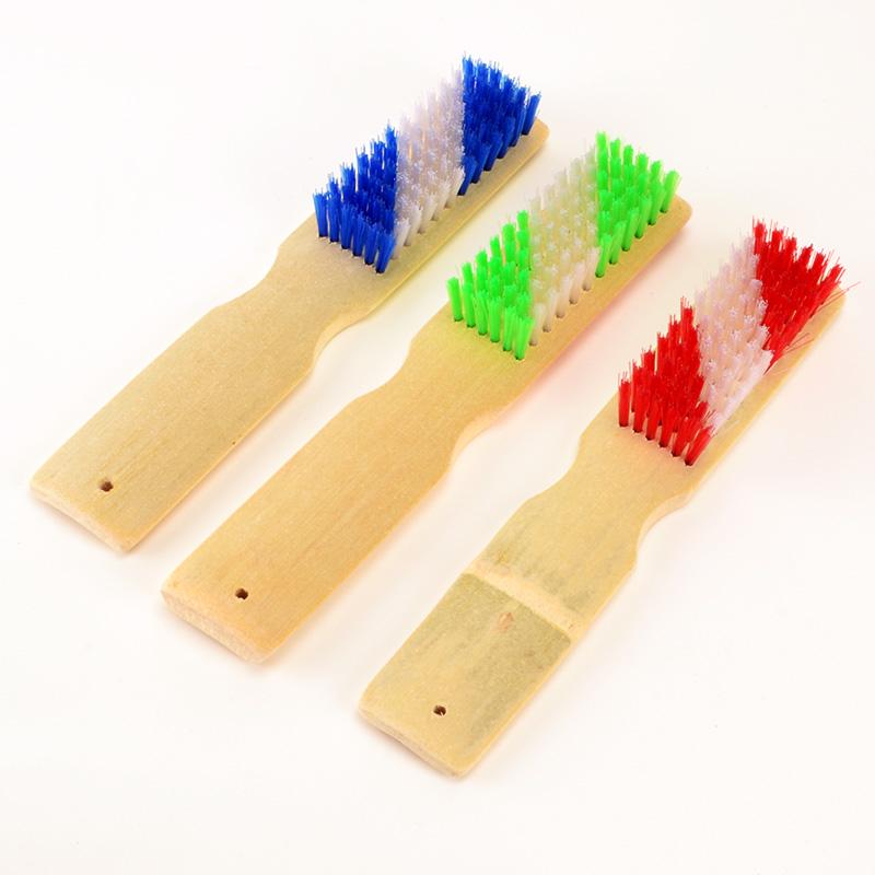 Bamboo Wooden Long-Handle Stiff Bristle Brush for Shoes and Household Cleaning
