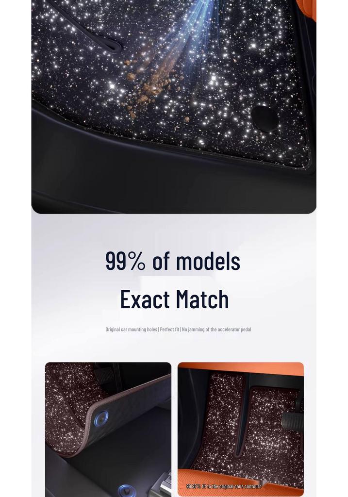 Compatible 6-Piece Starry Sky Floor Mats for Geely Xingyuan, Galaxy M9, Boyue L, Xingyue L, Xingrui, A7, and Xingyao