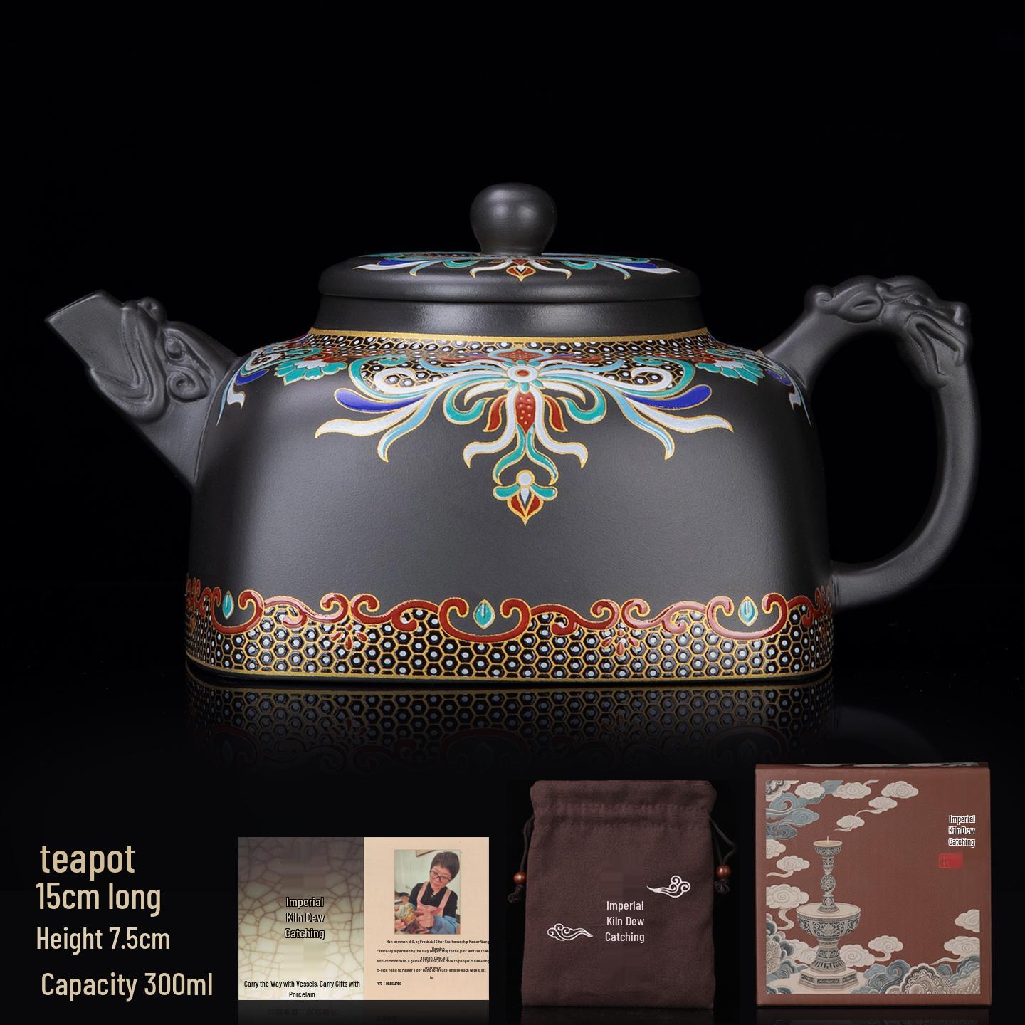 Dragon Head Square Zisha Teapot - Episode 2: Song Rhyme Splendor - Ideal Gongfu Tea Gift for Elders