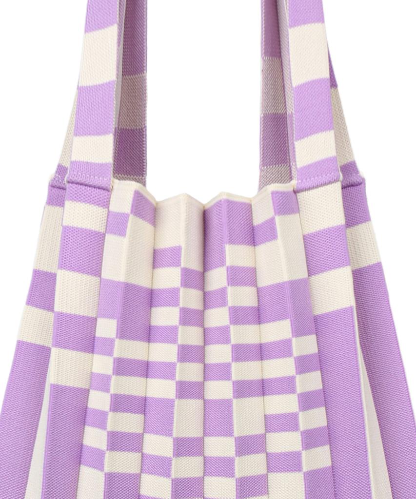 Pleatsmama Shoulder Bag Grid Purple