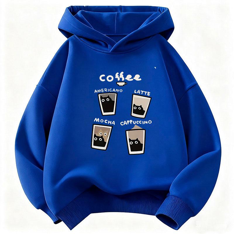 Hanorac Grafic Pisică Cafea Modă Copii Hanorac Pisică Copii Hanorac Casual pentru Băieți Fete Îmbrăcăminte