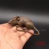Solid Long Tail Zodiac Figurine Realistic Copper Mouse Tea Pet