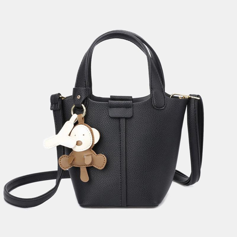 Chic Minimalist Pu Material Bucket Bag Spacious And Trendy Tote Bag For Everyday Use