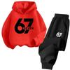 67 Trend Kids' Sportswear: Wool Hoodie & Joggers Set for Ages 4-13