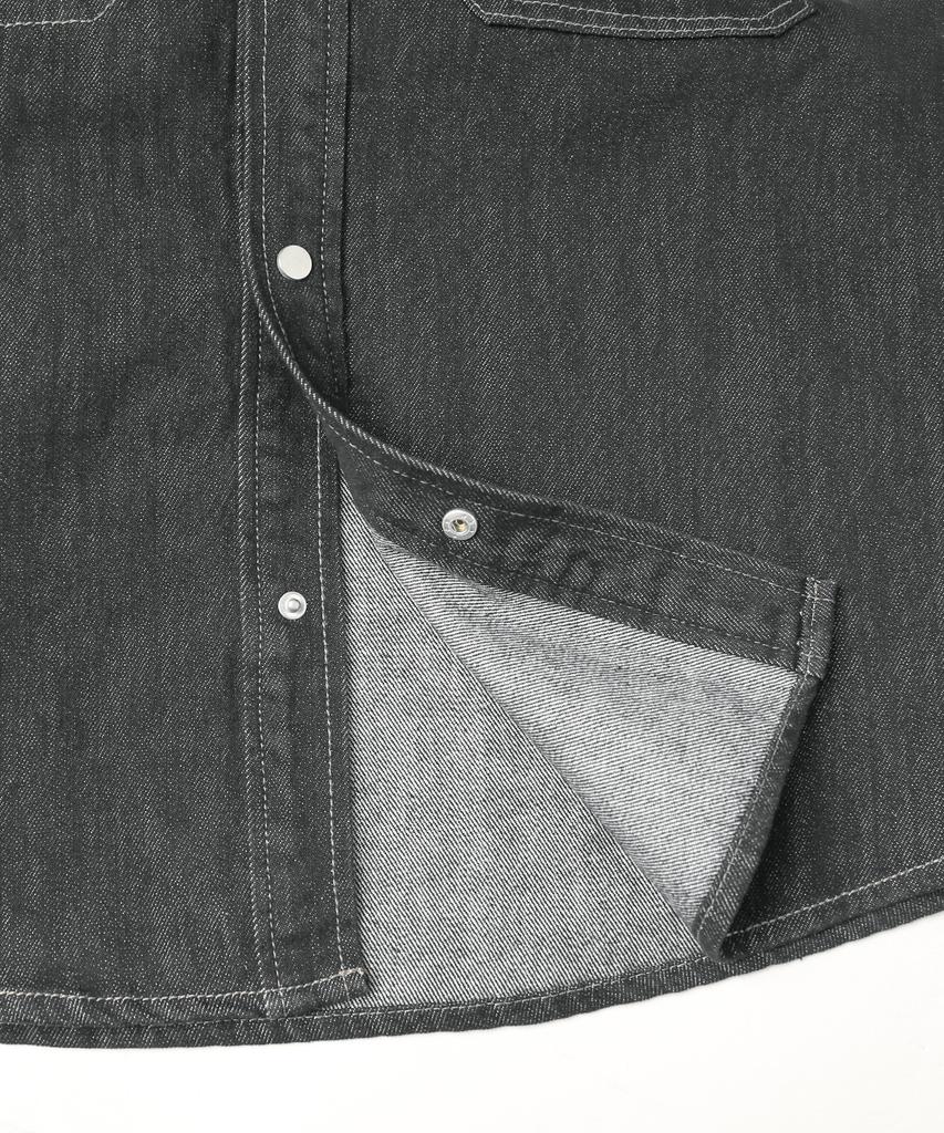 Ucla Unisex Denim One-Pocket Oversized Shacket [Dk-Grey](Ub9Dj70)