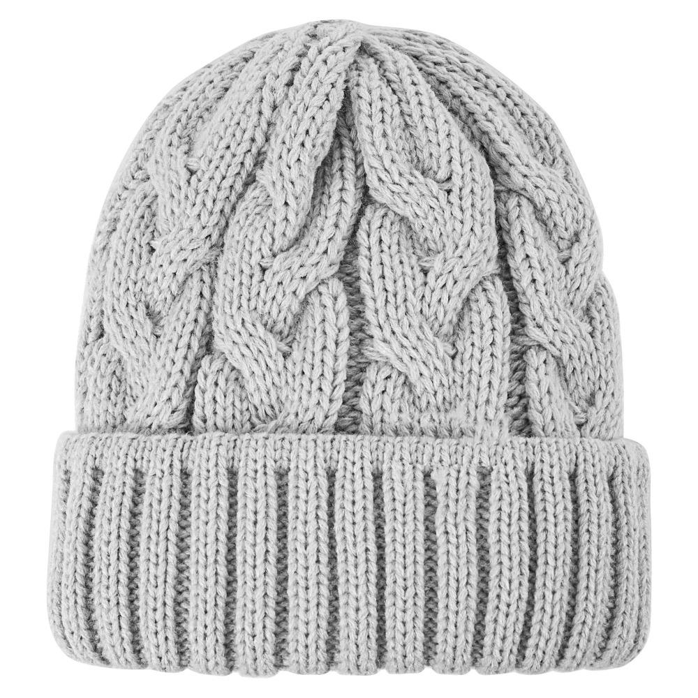 Casual Handmade Winter Women Hat Solid Color Stretchy Female Warm Cap Thick Warm Windproof Crochet Hat Outdoor серый
