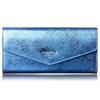 [VOICE] Align Graffiti Italian Cowhide Leather Women's Vertical Card Slot Flap Long Wallet, Gift Boxed, Blue