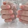 Simple Blush Short Red Ballet Manicure Fake Nails Set