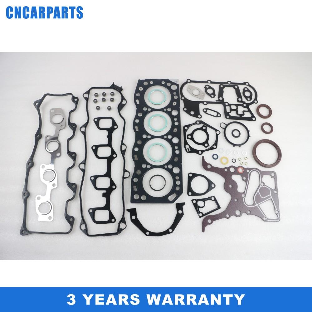 VRS,CYLINDER FULL HEAD OVERHAUL ENGINE GASKET SET/KIT+ HEAD BOLTS fit for TOYOTA HILUX LN86 LN106 2.8L 3L