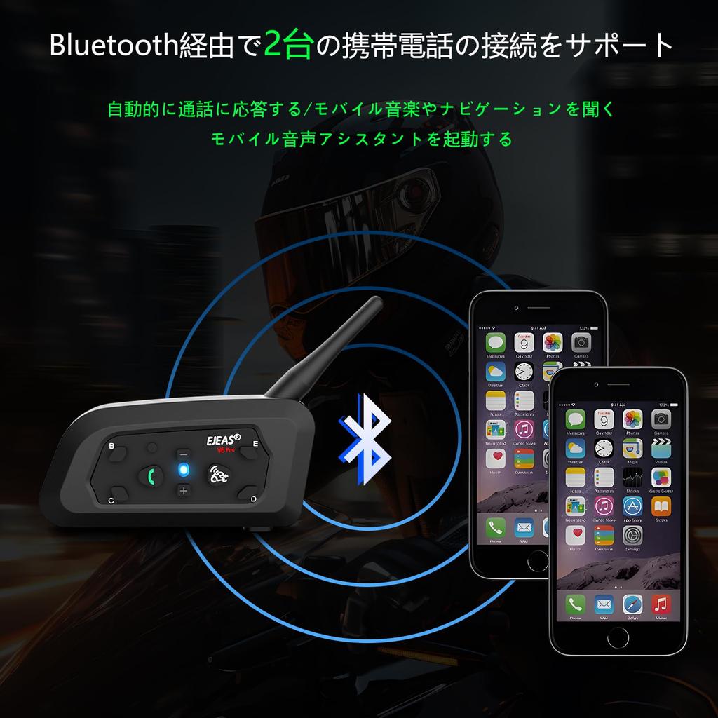 EJEAS V6 Pro Bike Income 2-Pack for Bluetooth 5.1 Income Bike, Supports 2 People