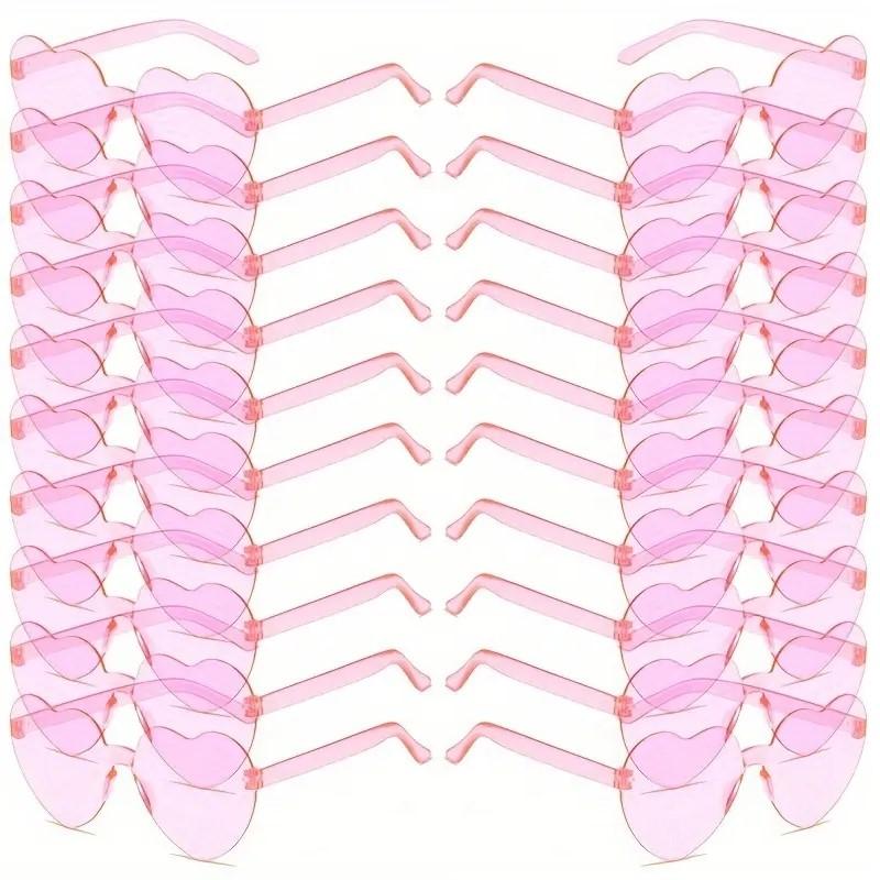 10 Pcs Heart-Shaped Glasses Party Favors, Plastic Novelty Eyewear, For Weddings, Birthdays, Anniversaries, Bachelor Parties