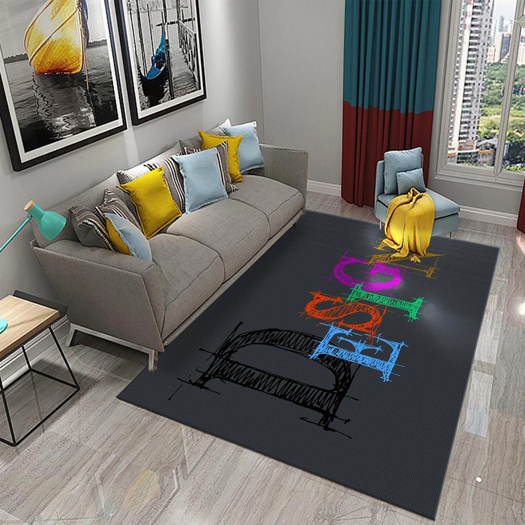 3D Letter Art Carpet Kitchen Bathroom Entrance Door Anti-Slip Mat Carpet Doormat Living Room Bedroom Home Decor Floor Mats Rug