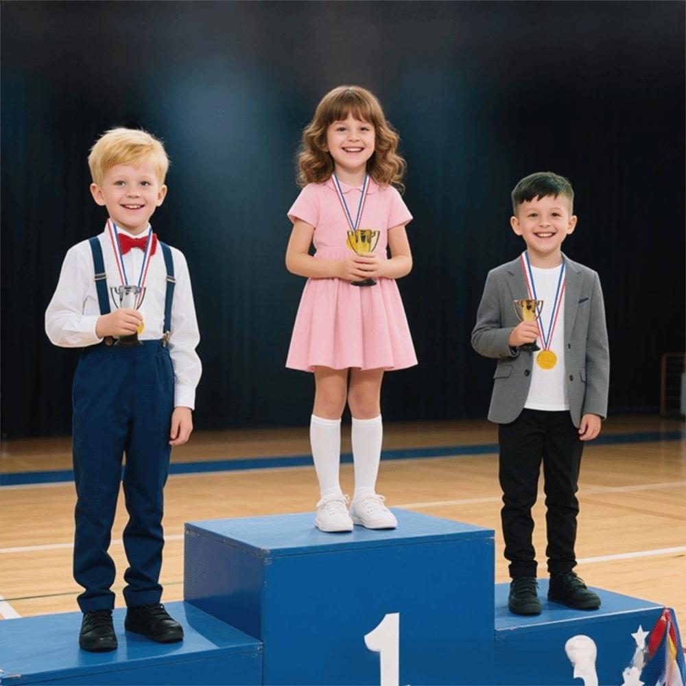 Plastic Material Mini Trophy Set Gold Color Children's Trophy Awards  Kindergarten Rewards