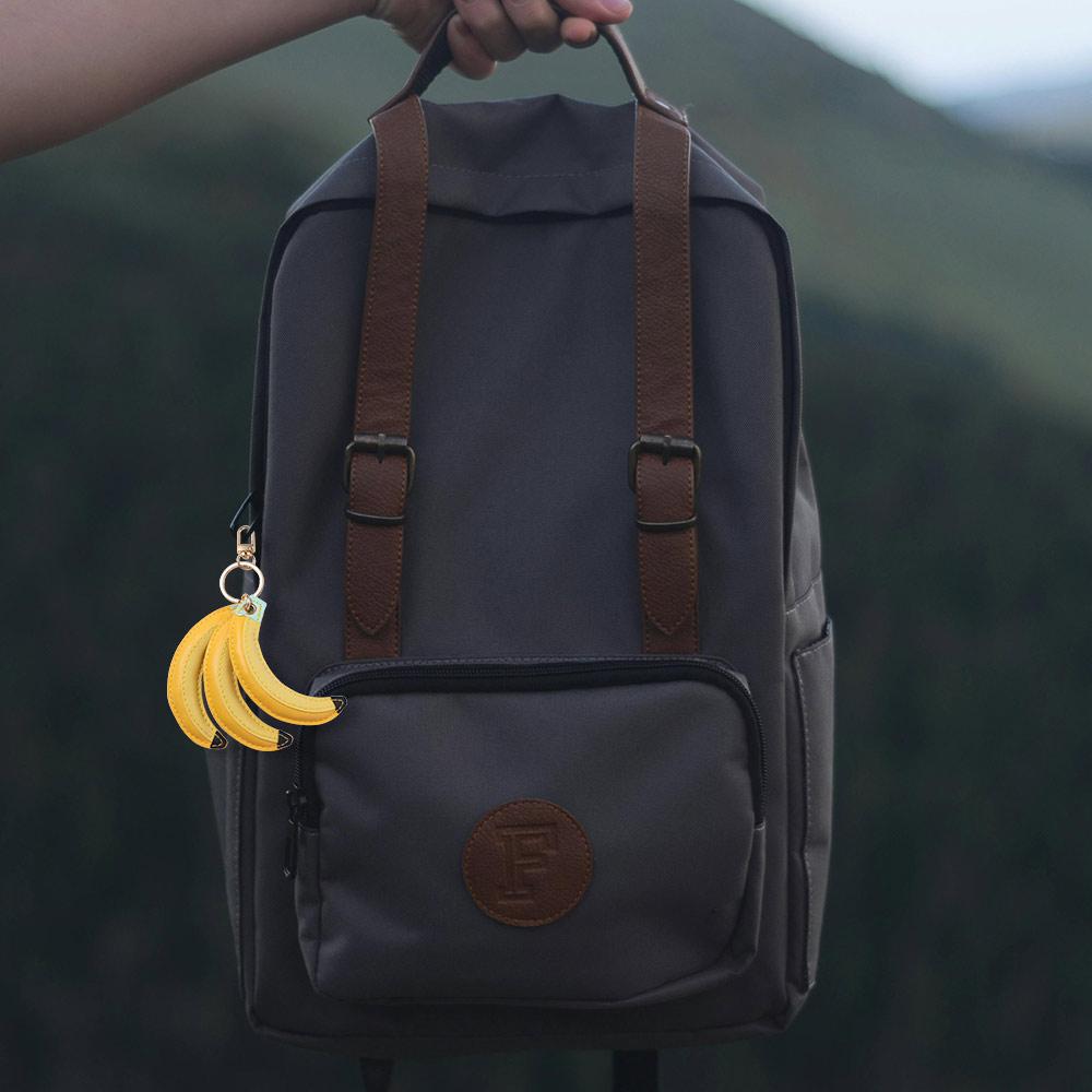PU Banana Fruit Banana Keychain Cute Fashion Fruit Key Ring Portable PU Leather Pendant  Female