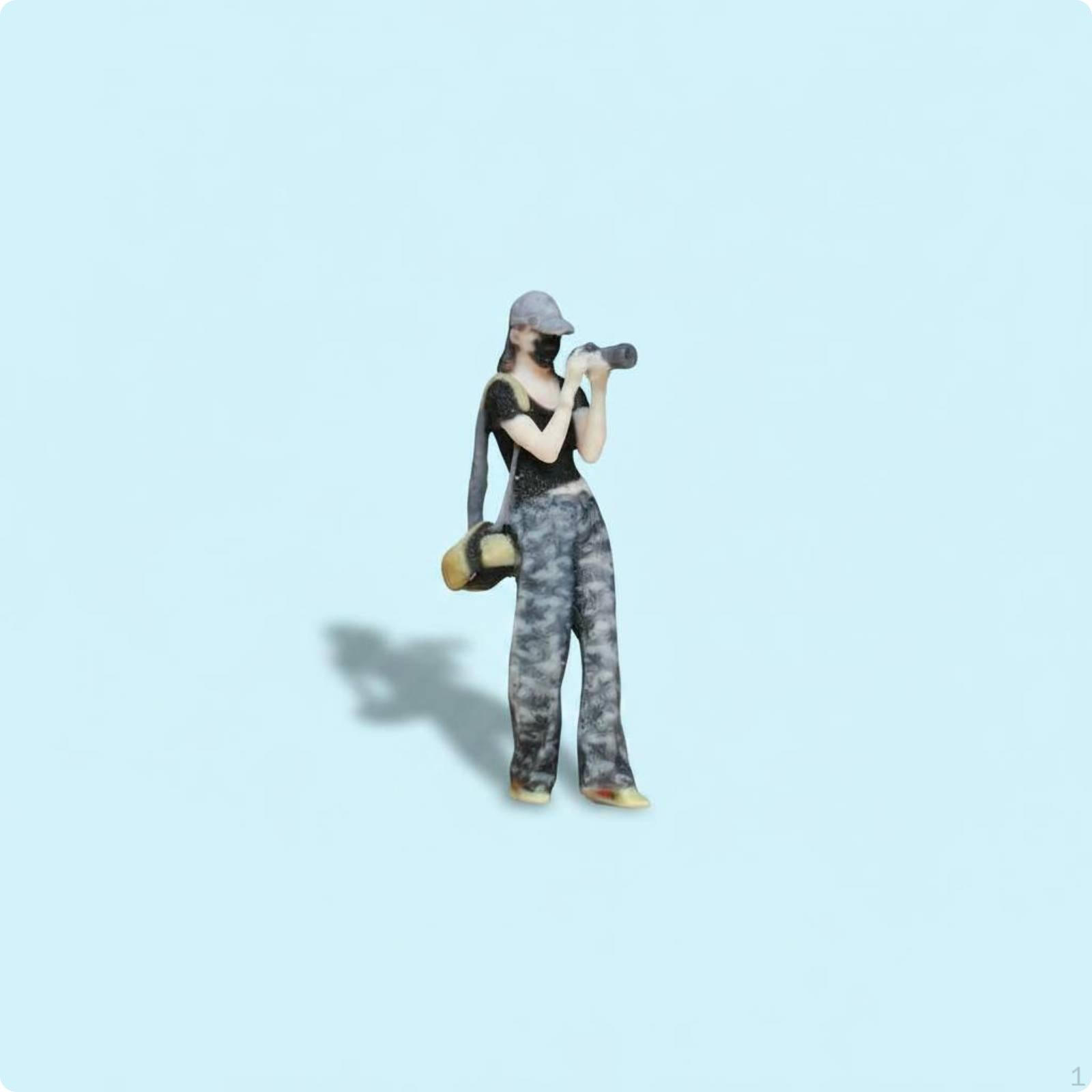 1:64 Photographer Figurine 3D Color Printed 1/64 Scale High Detail Mini Photo Girl Figure