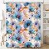 Blue Flowers Shower Curtain Bathroom Decor Waterproof Fabric Wall Hanging Home Decoration Modern Style 3D Print Pattern Personal