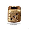 Brass Cube Dice Paracord Bead Charms DIY Crafts Bracelet Zipper Tool Pendant Large Hole Retro