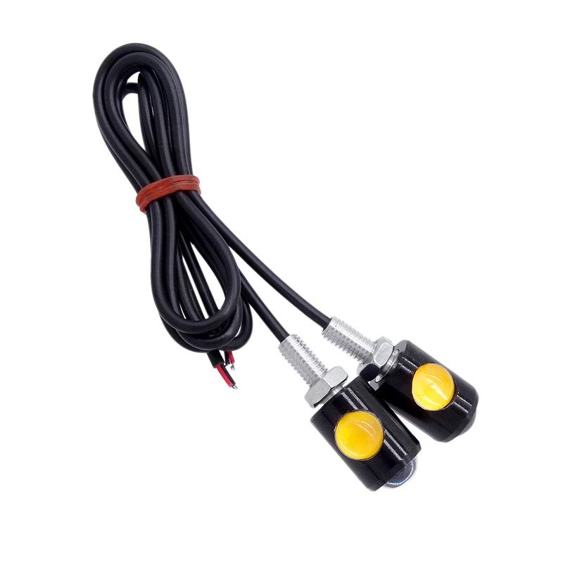 Motorcycle Signal Lamp LED Eagle Eye Shape Mini License Plate Light Turn Signal Indicator Tail Rear Light Brake Fog Lamp Bulb