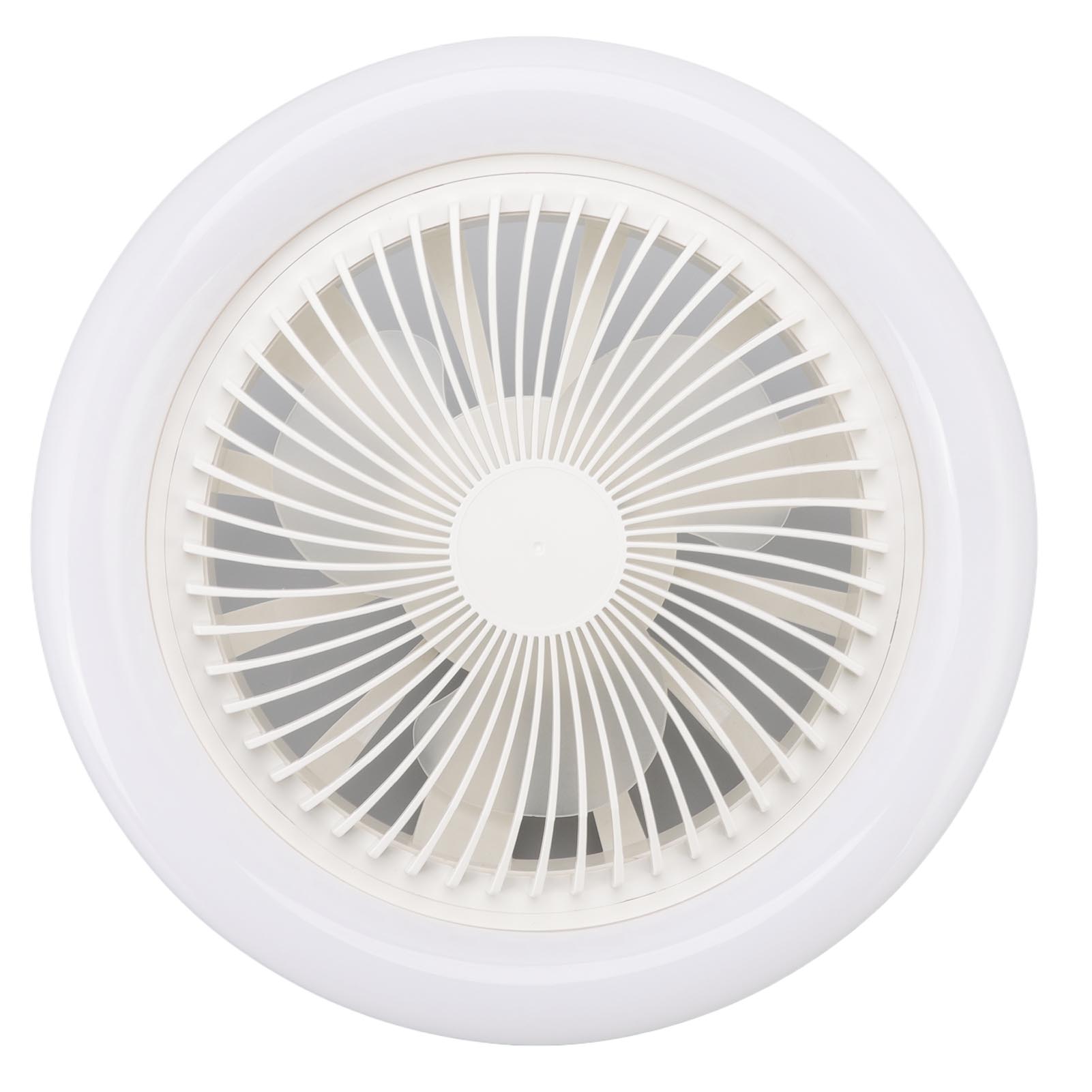 

36W Ceiling Fan Light 9.8 Inches Small Noiseless E27 LED Fan Lamp for Bedroom 86‑265V White
