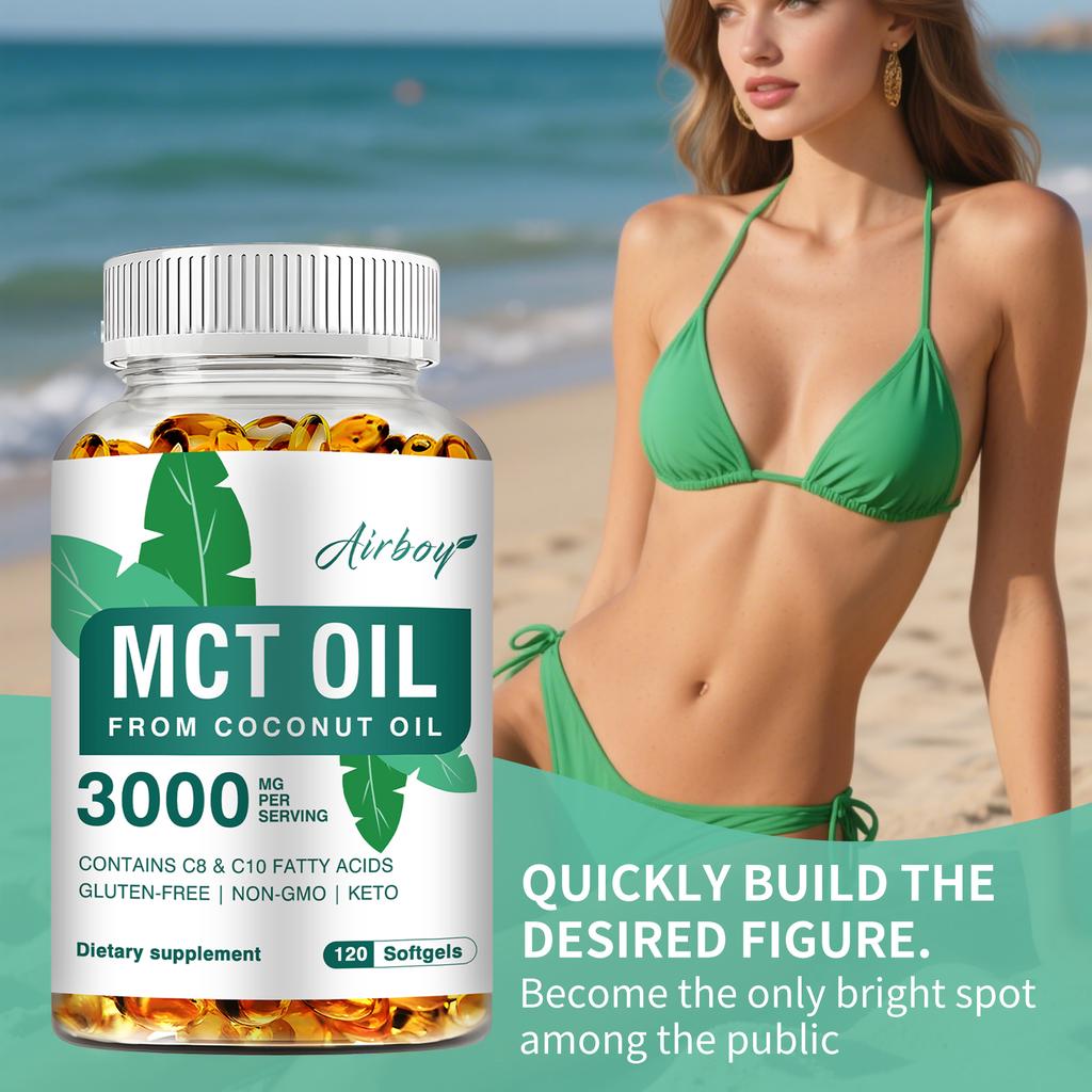 Airboy - Medium Chain Triglycerides Coconut Oil Softgels - Rich in C8 and C10 Fatty Acids - Brain Health