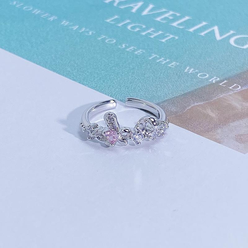 Light Luxury Full Diamond Inlaid Zircon Super Flash High-End Open Ring Niche Exquisite Elegant Personalized Ring