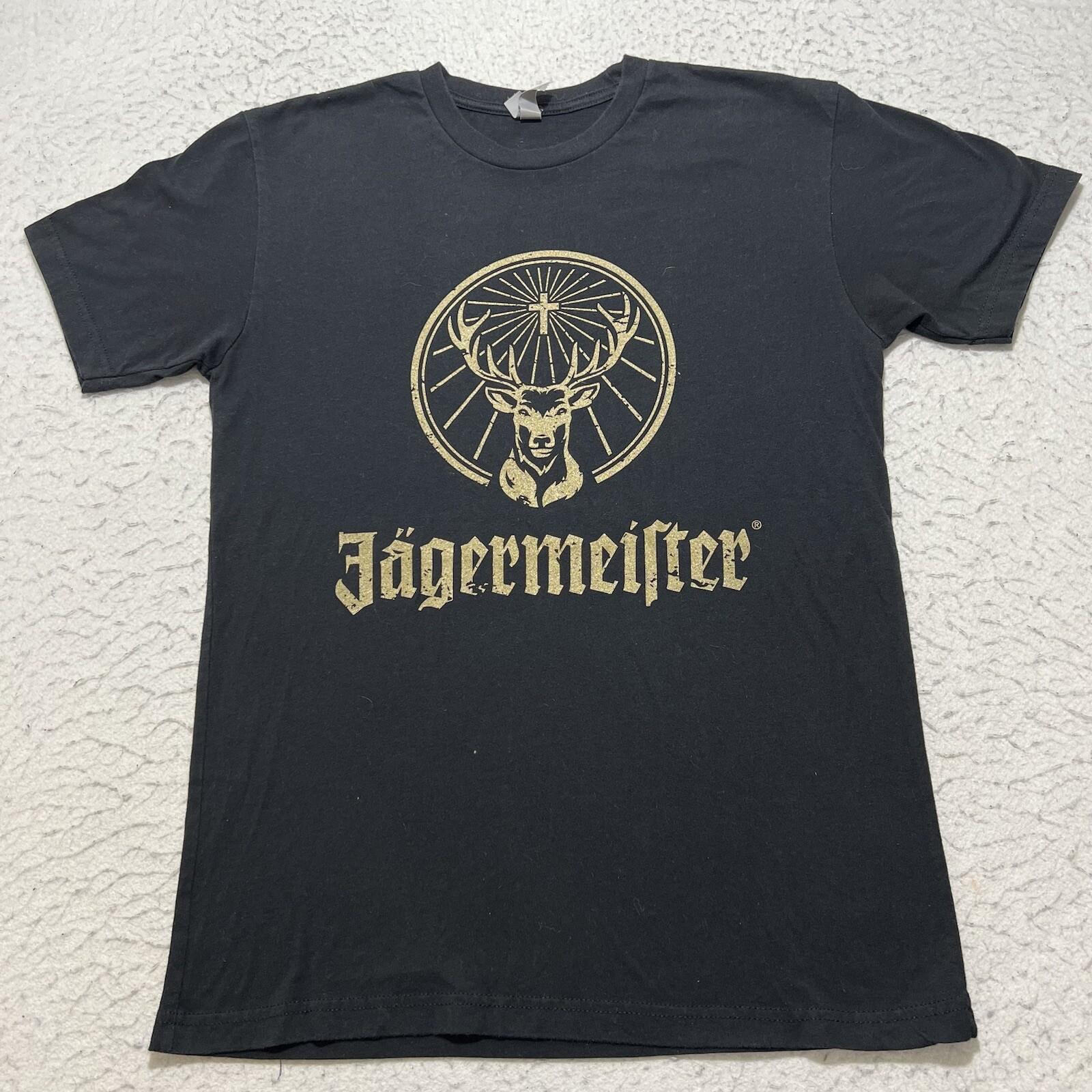 Мужская черная футболка с коротким рукавом и графическим принтом Jägermeister Digestif Tee XL