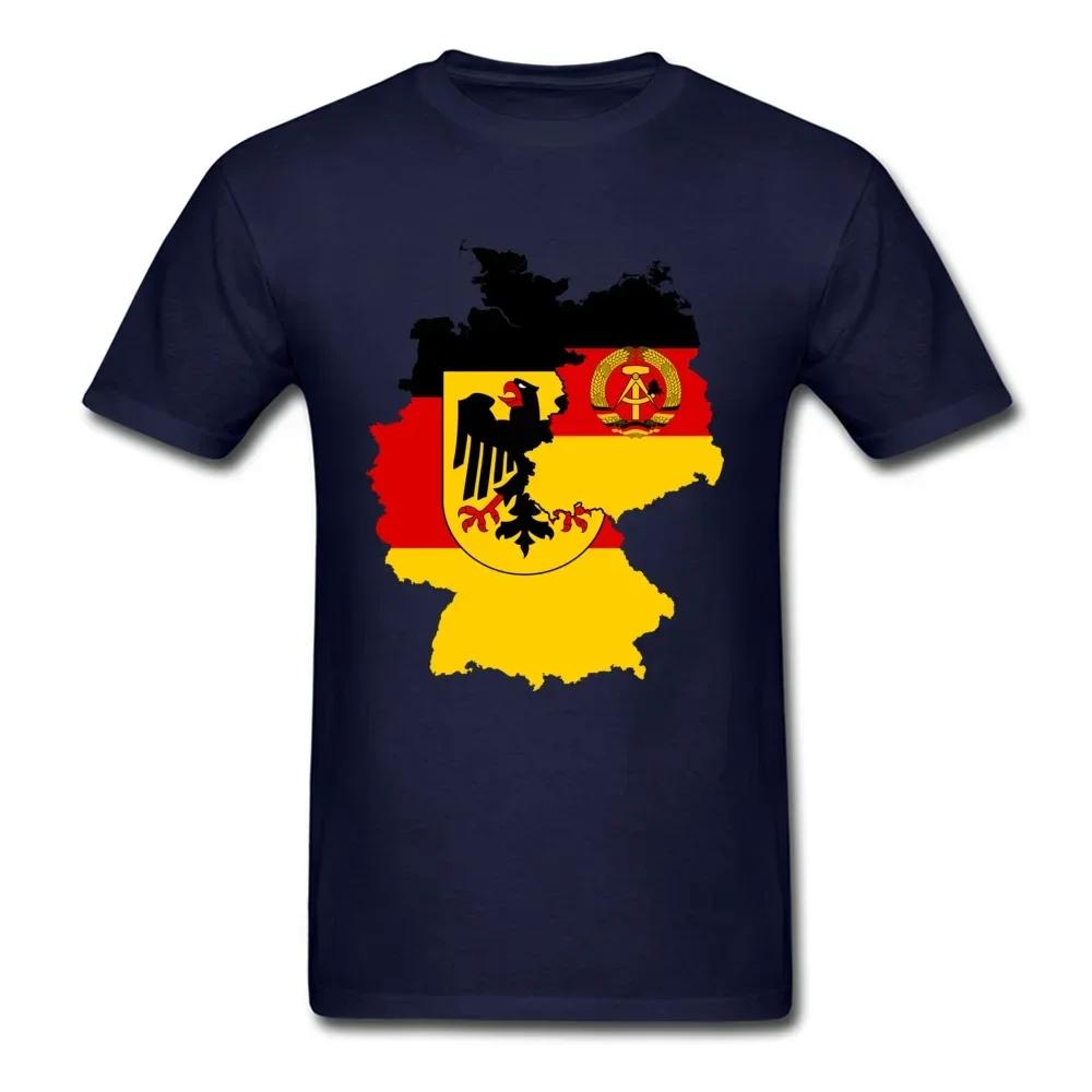 

German Reunion East and West Germany Map Flag TShirt 100 Cotton ONeck Summer Short Sleeve Casual Mens Tshirt Size S3XL 4XL