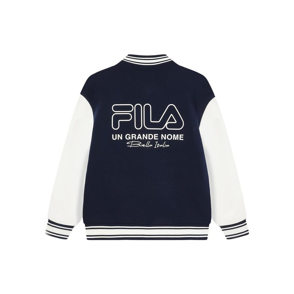 Fila Color Block Letter Logo Printed Casual Baseball Jacket Men Jackets Deep-Navy F11M349501FDB