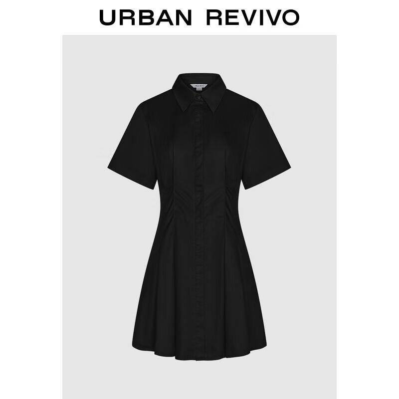 

UR Women s Pleated Short-Sleeve Cotton Dress M