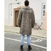 Men's Mid-Length Faux Fur Coat Lapel Warm Winter Overcoat Casual Streetwear