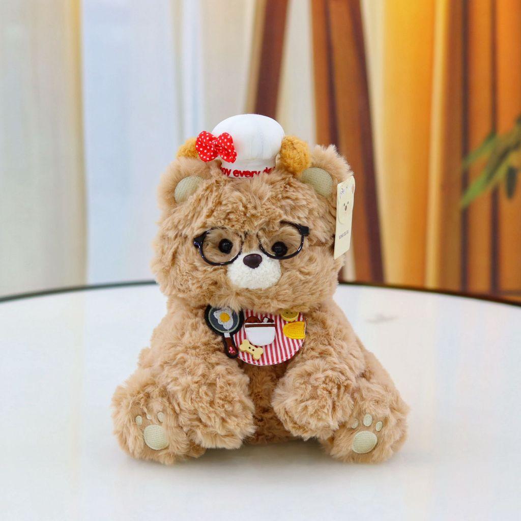 Bear Teddy Chef Costume Soft Plush Doll With Dressup For Children Entertainment