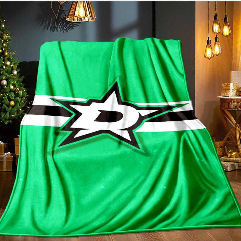Dallas Hockey Team Blanket Flannel Throw for Sofa, Indoor, Camping, Living Room, Office, Chair, And Bed Soft Birthday Gift