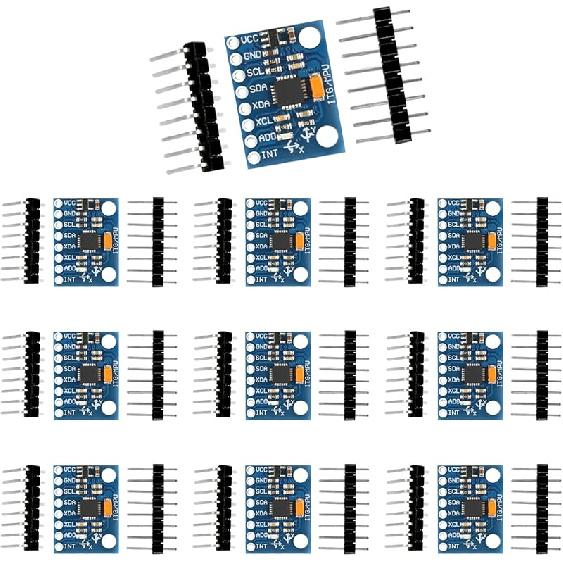 AITRIP 5 Pcs GY-521 MPU-6050 MPU6050 Module,6 DOF MPU-6050 3 Axis Accelerometer Gyroscope Sensor Module 16Bit AD Converter Data Output IIC I2C DIY