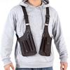 Faux Leather Armor Wallet Adjustable Underarm Shoulder Holster Chest Pouch Anti Pickpocket Wallet Phone Bag for Men Travel Camping Hiking