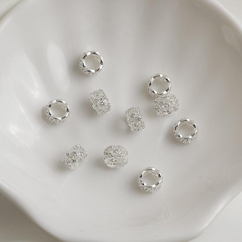 14K Gold Plated Zircon Crown Gear Necklace Beading Material for DIY Jewelry Accessories