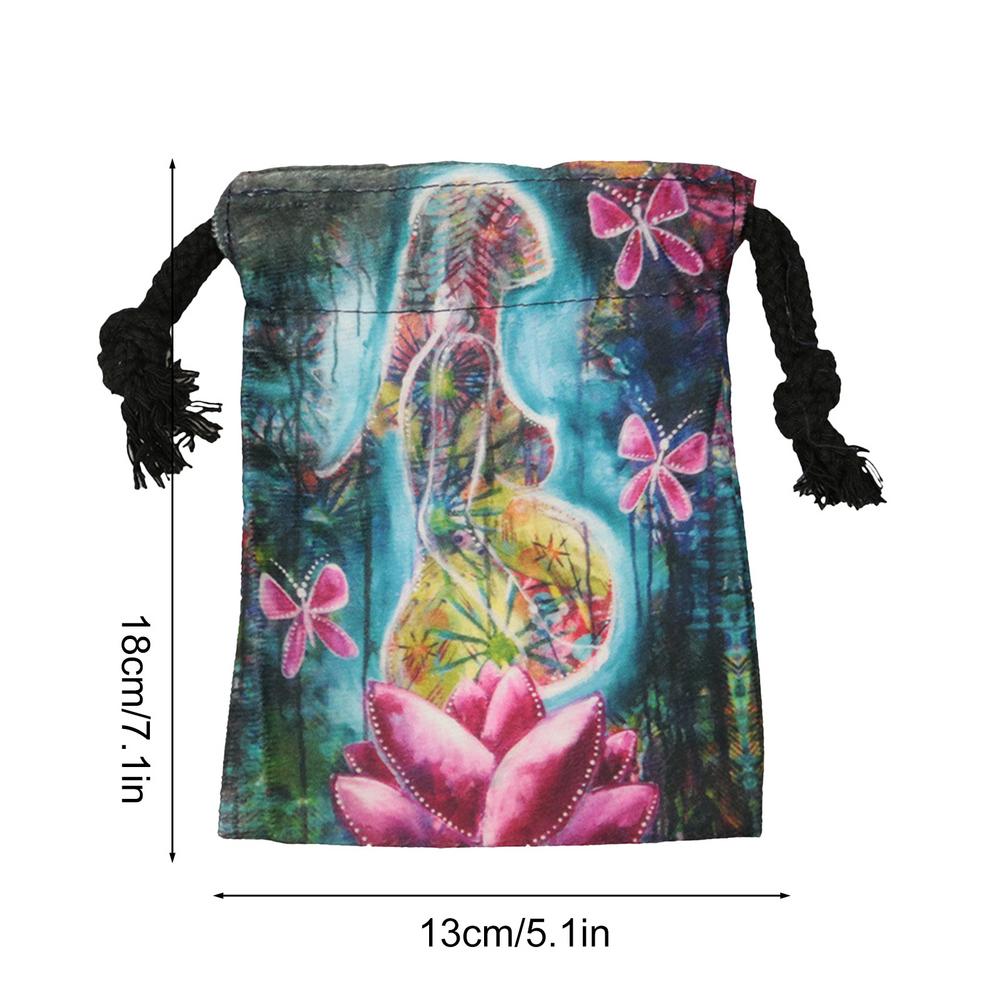 

Tarot Bags Unique Cat Patterns Velvet Crown Royal Silk Drawstring Bag Soft Lightweight Tarot Pouches For Psychologists Magicians