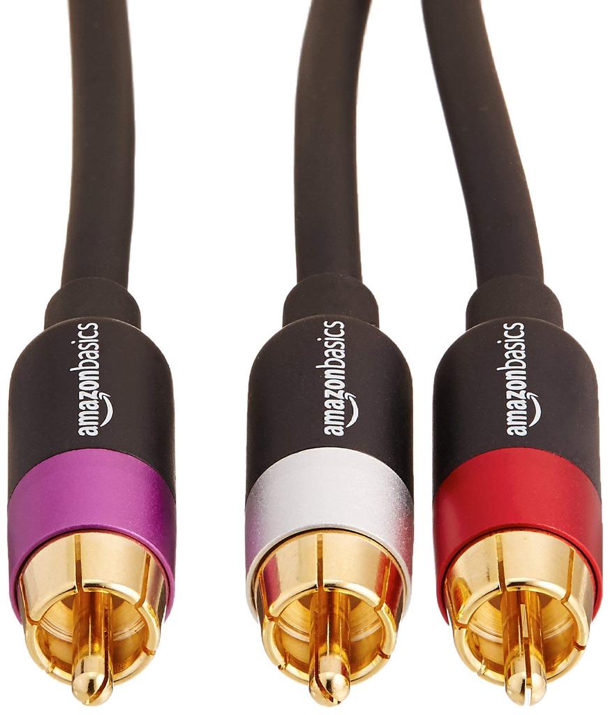 Amazon Basics RCA Audio Cable M RCA Male 2 RCA Black 2.4 (1 - Male)