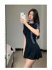 2023 Women's High-End Conservative Skirt-Style One-Piece Swimsuit - Slimming, Sporty, Belly-Covering, Flat-Leg Design for Hot Springs.