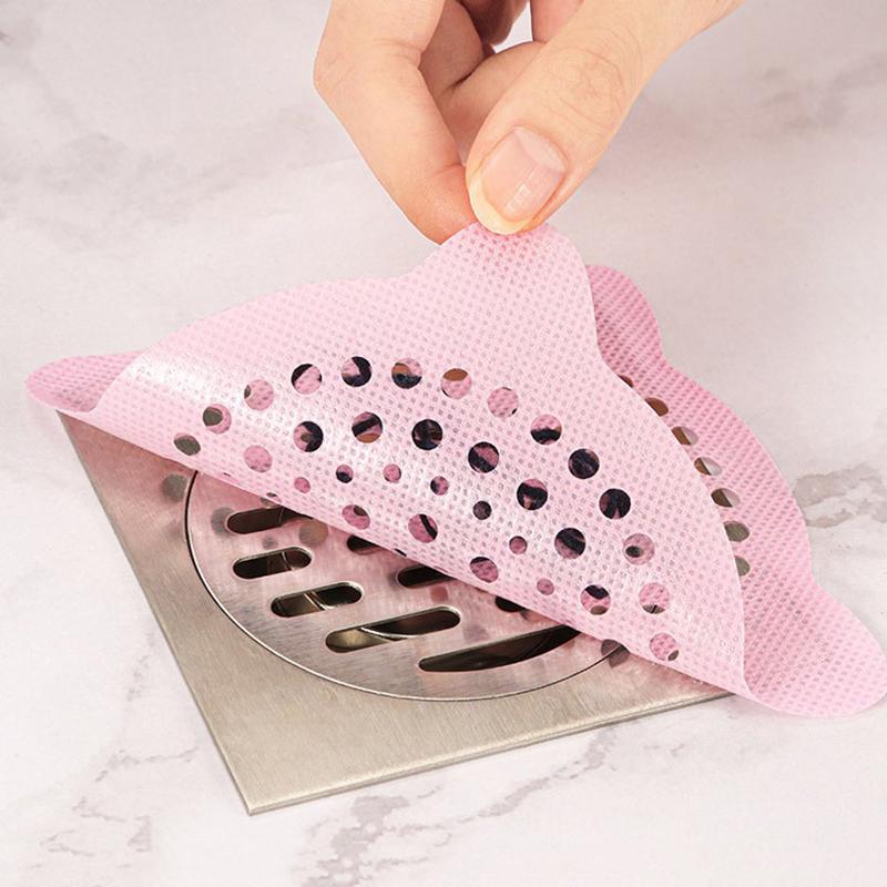 20Pcs Disposable Shower Drain Hair Catcher Strainer Filter Sticker Kitchen Sink Sewer Outfall Stopper Bathroom Floor Drain Cover
