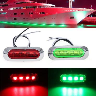 2 Adet 12V-24V Kırmızı Yeşil 4 LED Tekne Navigasyon Işığı Su Geçirmez Yelken Sinyal Lambası Deniz Yat Uyarı Işığı Yan İşaret Işığı