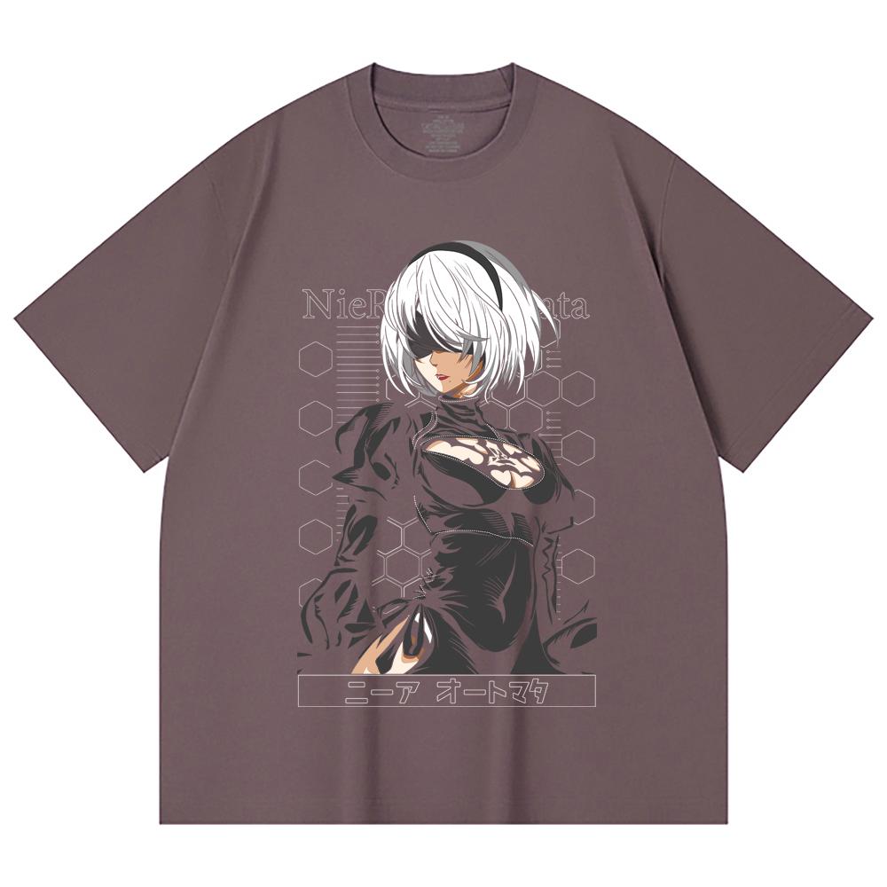 230 Gsm 100% Cotton NieR Automata V2 Print Unisex Heavy Cotton T Shirt