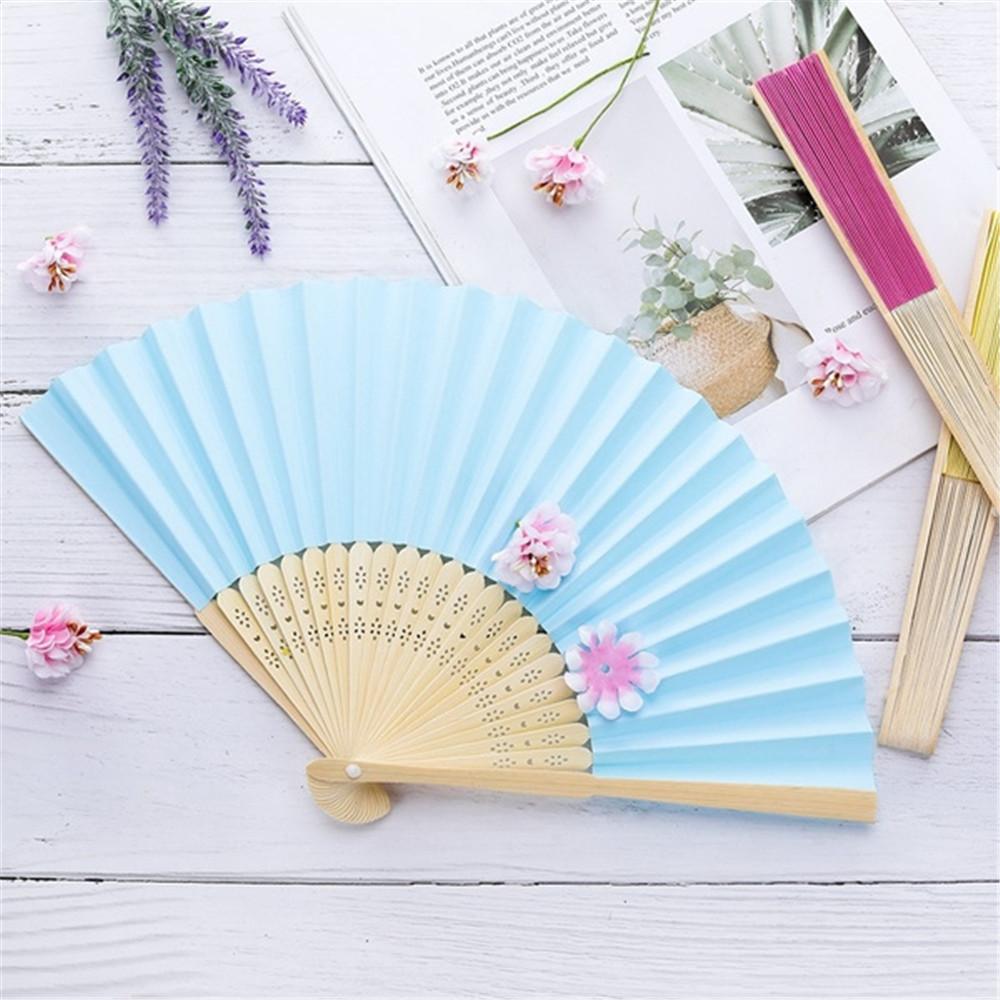 Handmade Kids Drawing Wedding Folding Chinese Style Paper Fan Hand Held