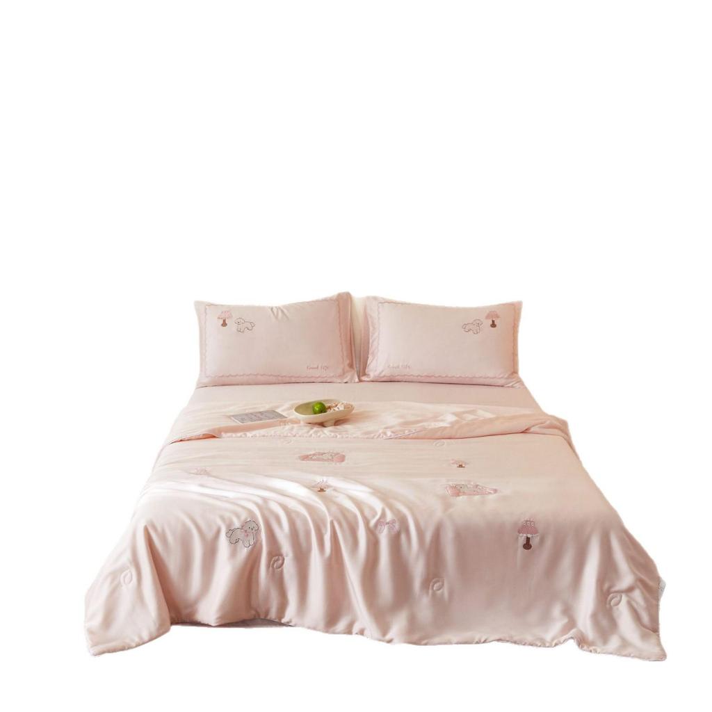 Lan Jing Tencel Lyocell Silky Summer Quilt Set - Four Pieces, Thin, Washable, Ideal for Air Conditioned Rooms